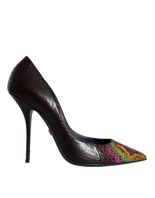 Dolce & Gabbana Multicolor Exotic Leather Heels Pumps Shoes - SMARTMARTNZ
