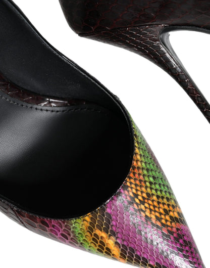 Dolce & Gabbana Multicolor Exotic Leather Heels Pumps Shoes - SMARTMARTNZ