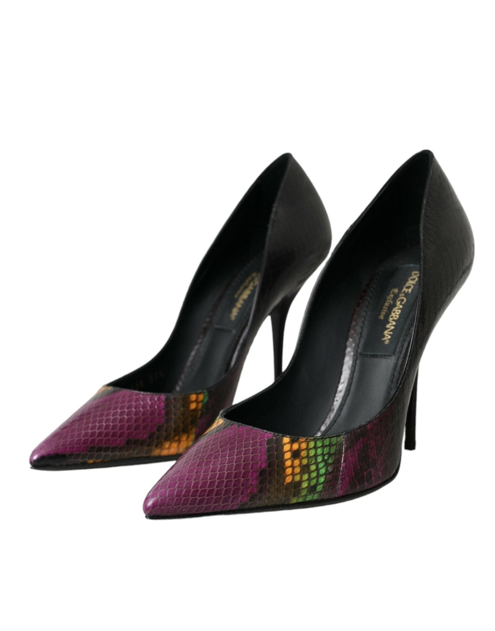 Dolce & Gabbana Multicolor Exotic Leather Heels Pumps Shoes - SMARTMARTNZ
