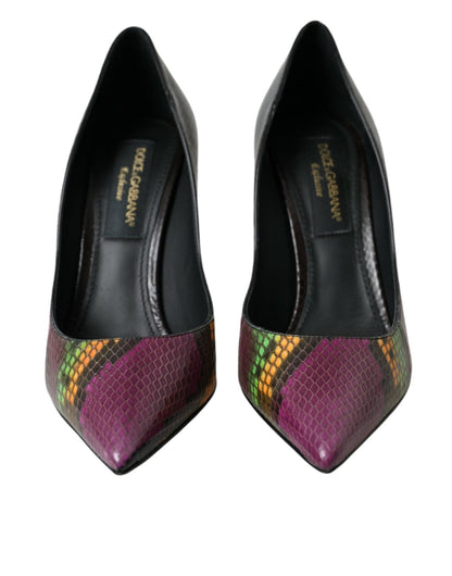 Dolce & Gabbana Multicolor Exotic Leather Heels Pumps Shoes - SMARTMARTNZ