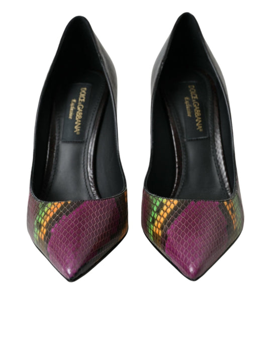 Dolce & Gabbana Multicolor Exotic Leather Heels Pumps Shoes - SMARTMARTNZ