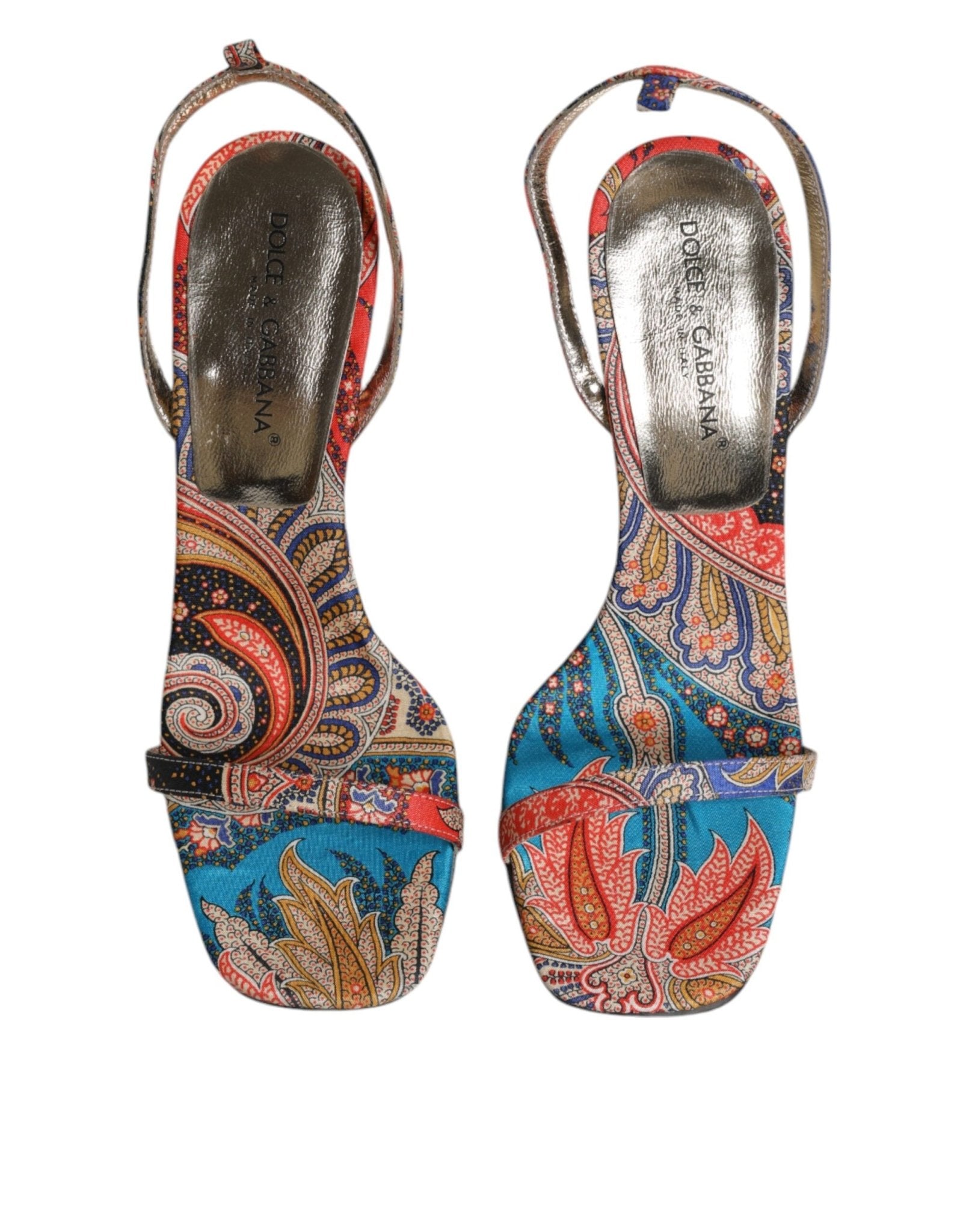 Dolce & Gabbana Multicolor Floral High Heels Sandals Shoes - SMARTMARTNZ