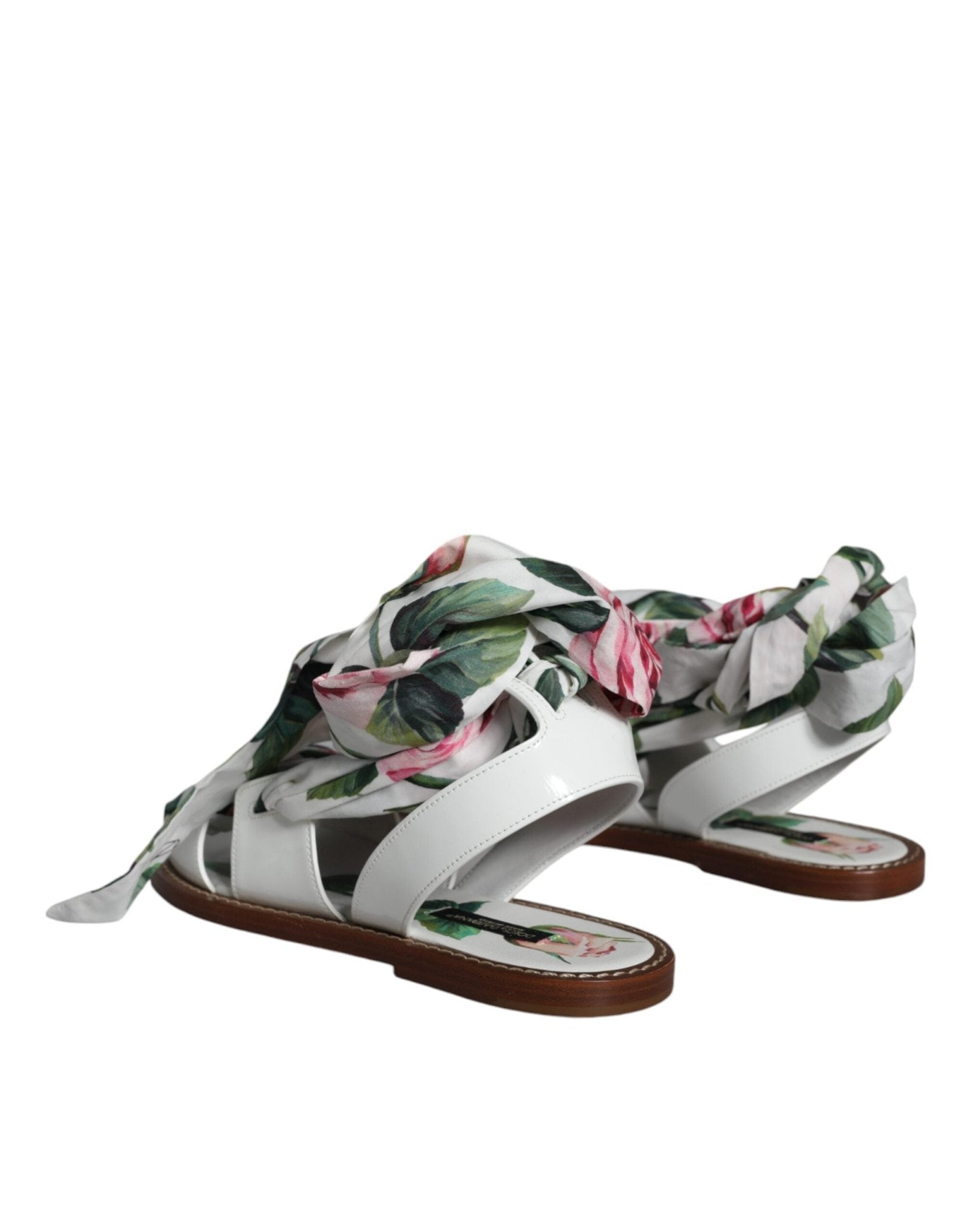 Dolce & Gabbana Multicolor Floral Print Ankle Wrap Sandals Shoes - SMARTMARTNZ
