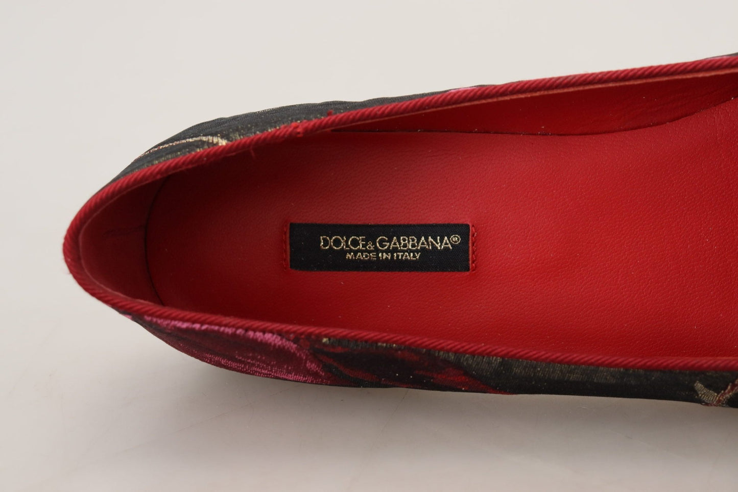 Dolce & Gabbana Multicolor Jacquard Sacred Heart Patch Slip On Shoes - SMARTMARTNZ