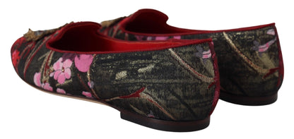 Dolce & Gabbana Multicolor Jacquard Sacred Heart Patch Slip On Shoes - SMARTMARTNZ