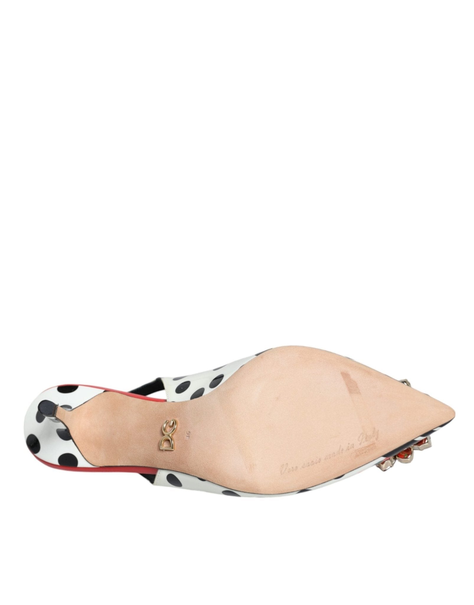 Dolce & Gabbana Multicolor Leather Crystal Heels Slingback Shoes - SMARTMARTNZ