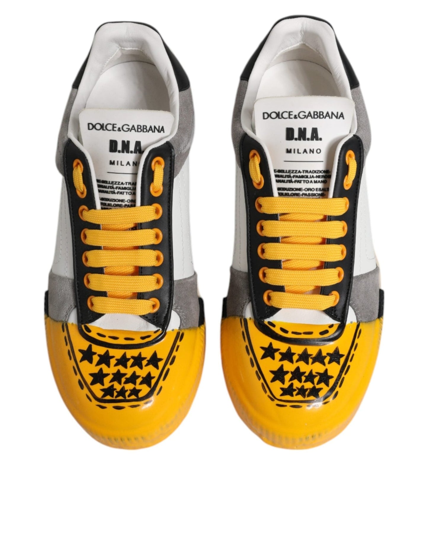 Dolce & Gabbana Multicolor Leather DNA Low Top Sneakers Shoes - SMARTMARTNZ