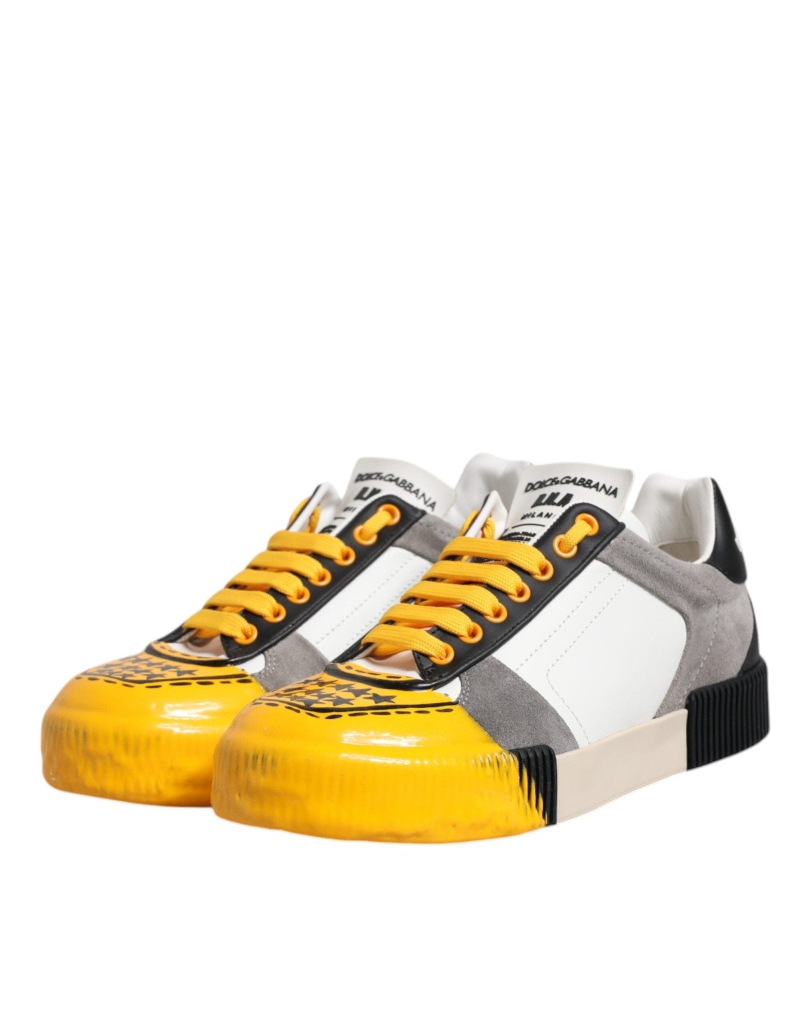 Dolce & Gabbana Multicolor Leather DNA Low Top Sneakers Shoes - SMARTMARTNZ