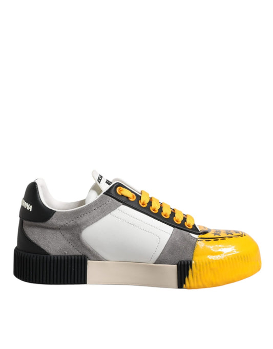 Dolce & Gabbana Multicolor Leather DNA Low Top Sneakers Shoes - SMARTMARTNZ
