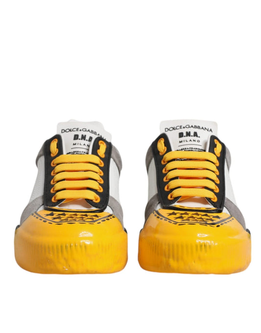 Dolce & Gabbana Multicolor Leather DNA Low Top Sneakers Shoes - SMARTMARTNZ