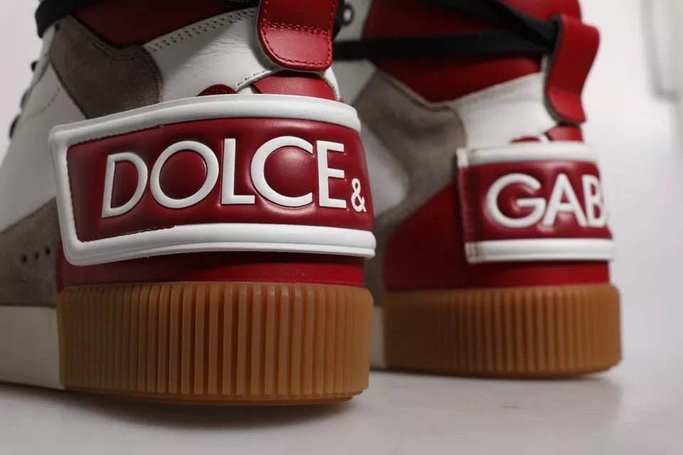Dolce & Gabbana Multicolor Leather High Top Sneakers Shoes - SMARTMARTNZ
