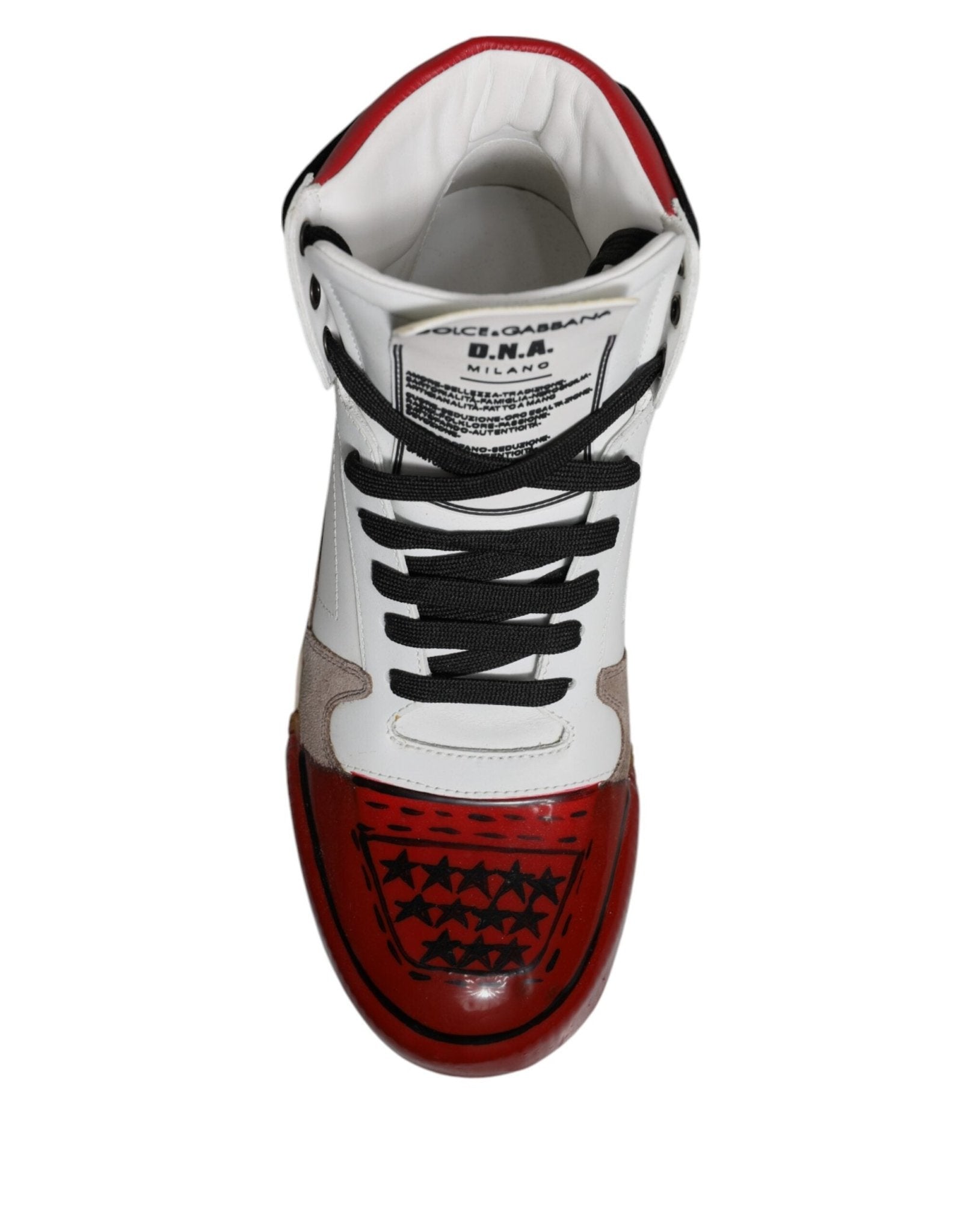 Dolce & Gabbana Multicolor Leather High Top Sneakers Shoes - SMARTMARTNZ
