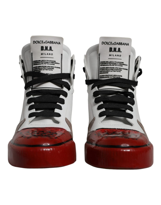 Dolce & Gabbana Multicolor Leather High Top Sneakers Shoes - SMARTMARTNZ