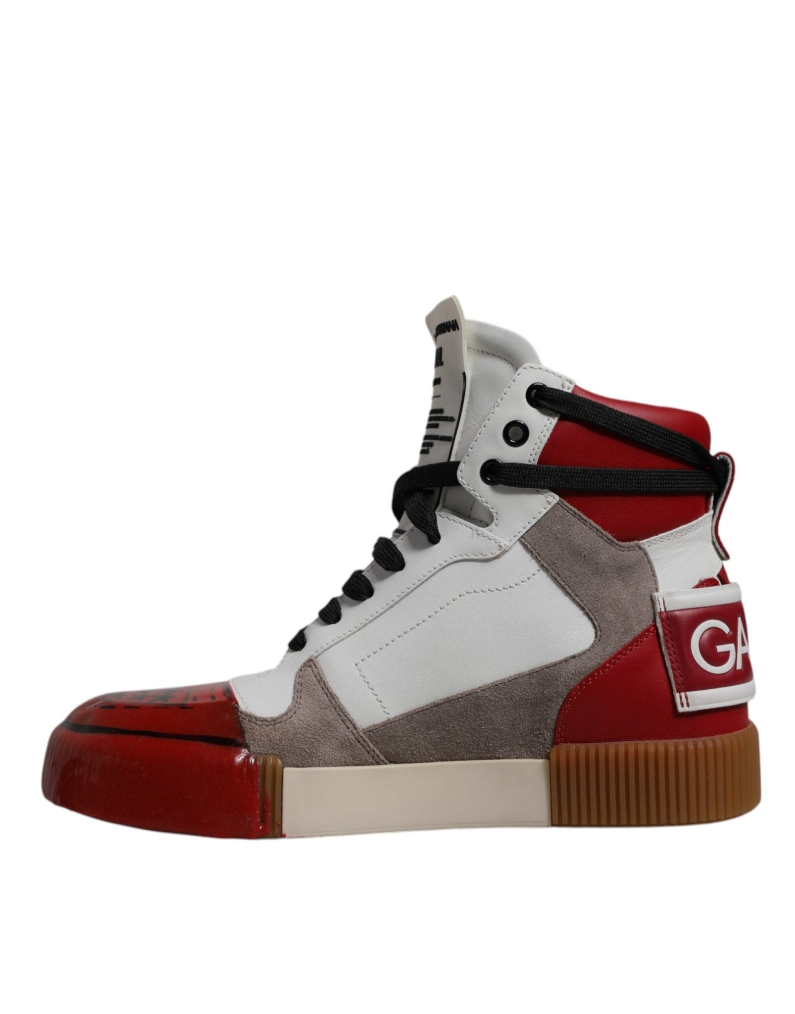 Dolce & Gabbana Multicolor Leather High Top Sneakers Shoes - SMARTMARTNZ