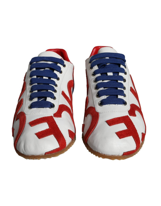 Dolce & Gabbana Multicolor Leather Logo Casual Sneakers Shoes - SMARTMARTNZ