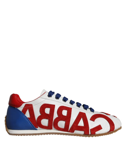 Dolce & Gabbana Multicolor Leather Logo Casual Sneakers Shoes - SMARTMARTNZ