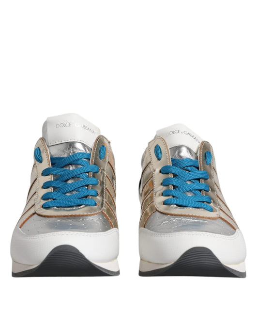 Dolce & Gabbana Multicolor Leather Low Top Sneakers Shoes - SMARTMARTNZ