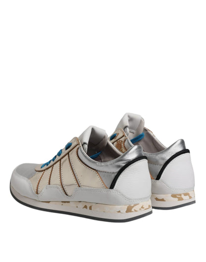 Dolce & Gabbana Multicolor Leather Low Top Sneakers Shoes - SMARTMARTNZ