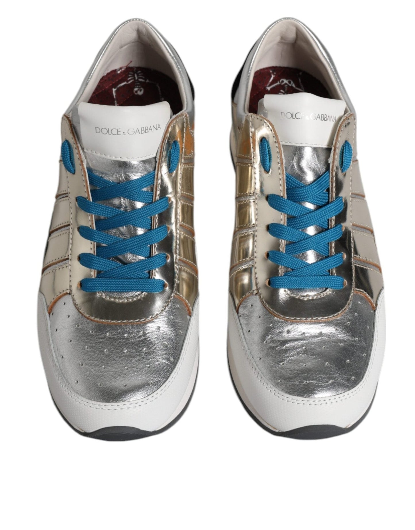 Dolce & Gabbana Multicolor Leather Low Top Sneakers Shoes - SMARTMARTNZ
