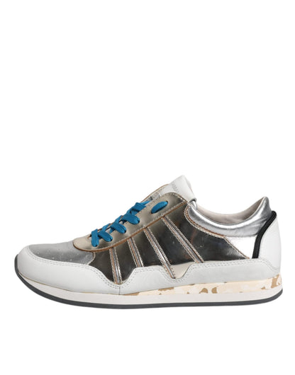 Dolce & Gabbana Multicolor Leather Low Top Sneakers Shoes - SMARTMARTNZ