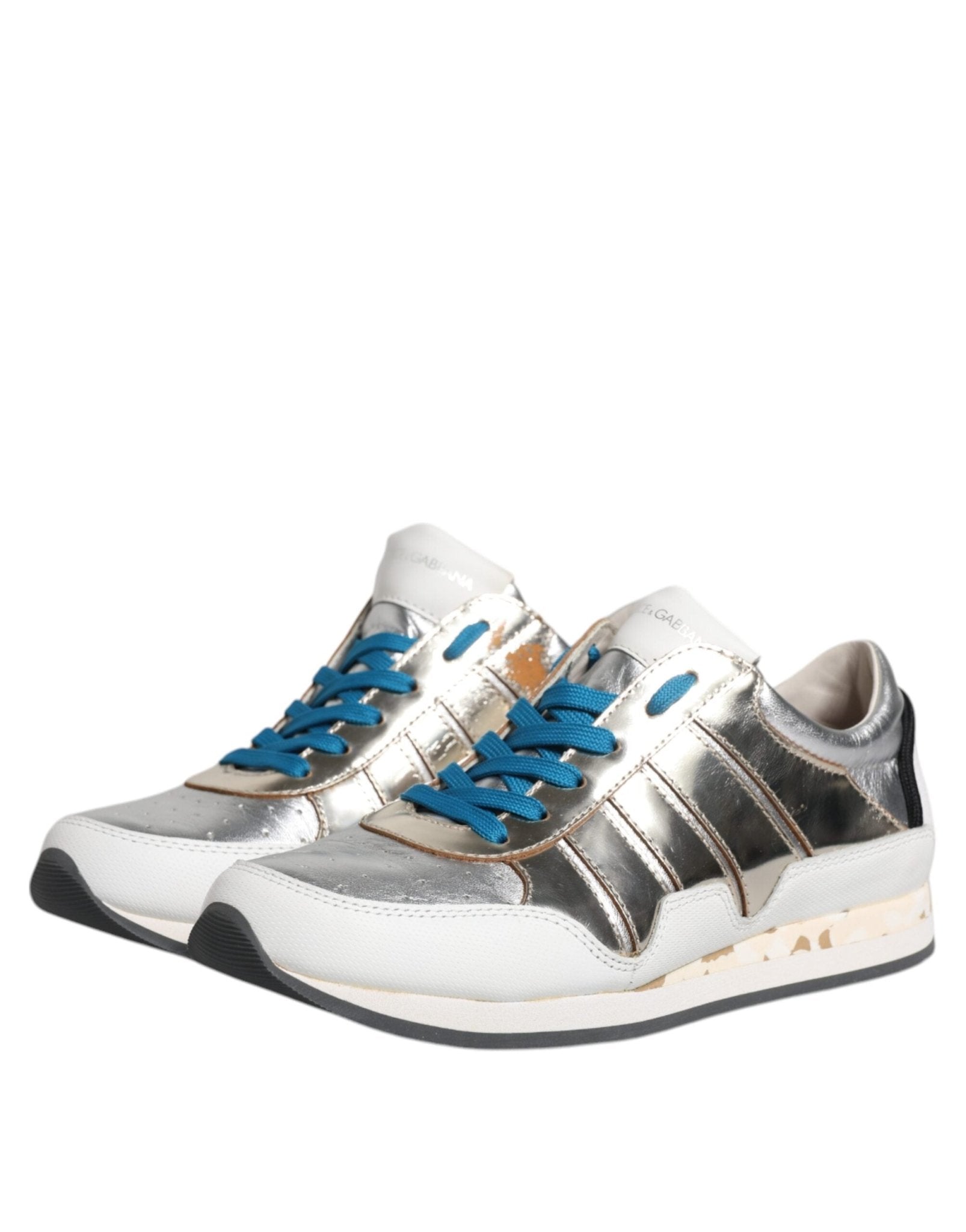 Dolce & Gabbana Multicolor Leather Low Top Sneakers Shoes - SMARTMARTNZ