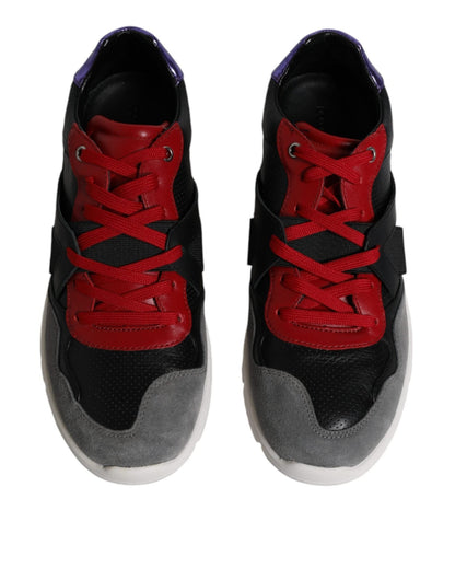 Dolce & Gabbana Multicolor Leather Suede Low Top Sneakers Shoes - SMARTMARTNZ