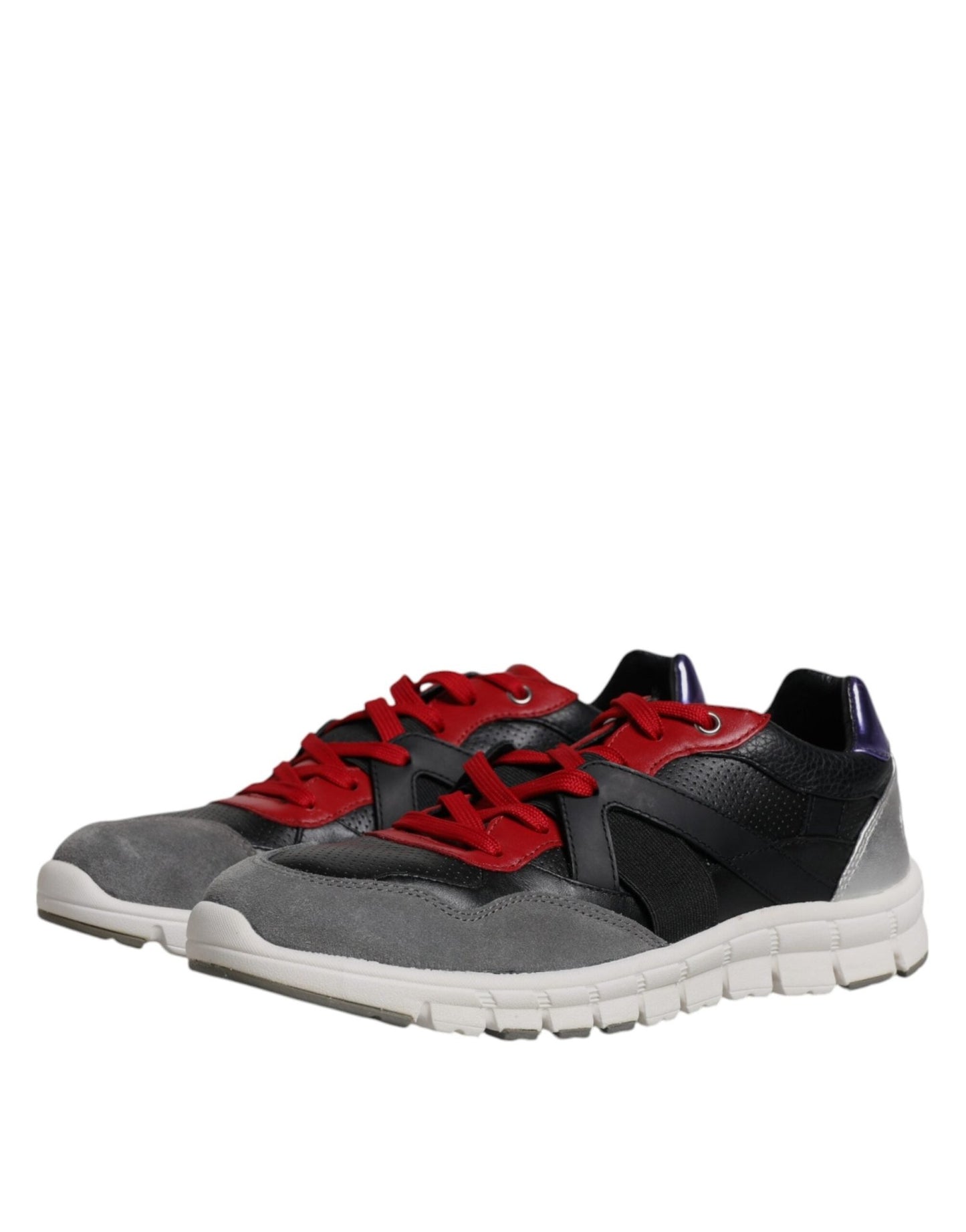 Dolce & Gabbana Multicolor Leather Suede Low Top Sneakers Shoes - SMARTMARTNZ