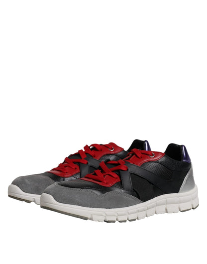 Dolce & Gabbana Multicolor Leather Suede Low Top Sneakers Shoes - SMARTMARTNZ