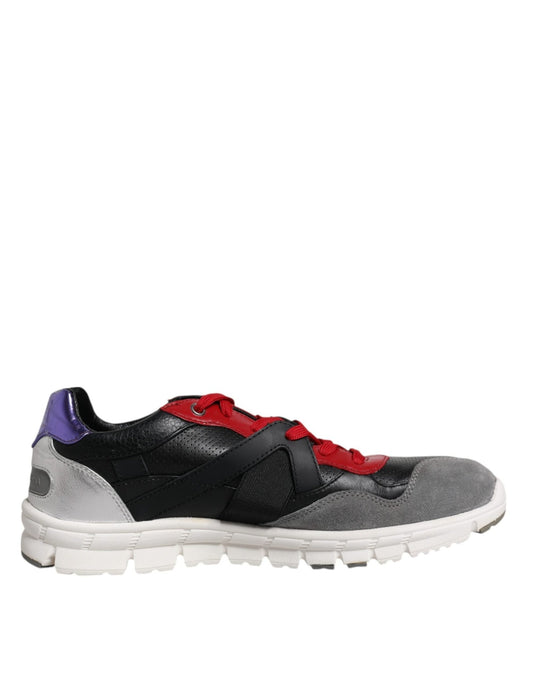 Dolce & Gabbana Multicolor Leather Suede Low Top Sneakers Shoes - SMARTMARTNZ