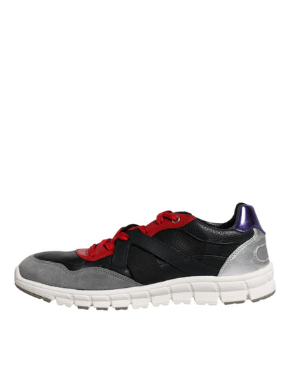 Dolce & Gabbana Multicolor Leather Suede Low Top Sneakers Shoes - SMARTMARTNZ