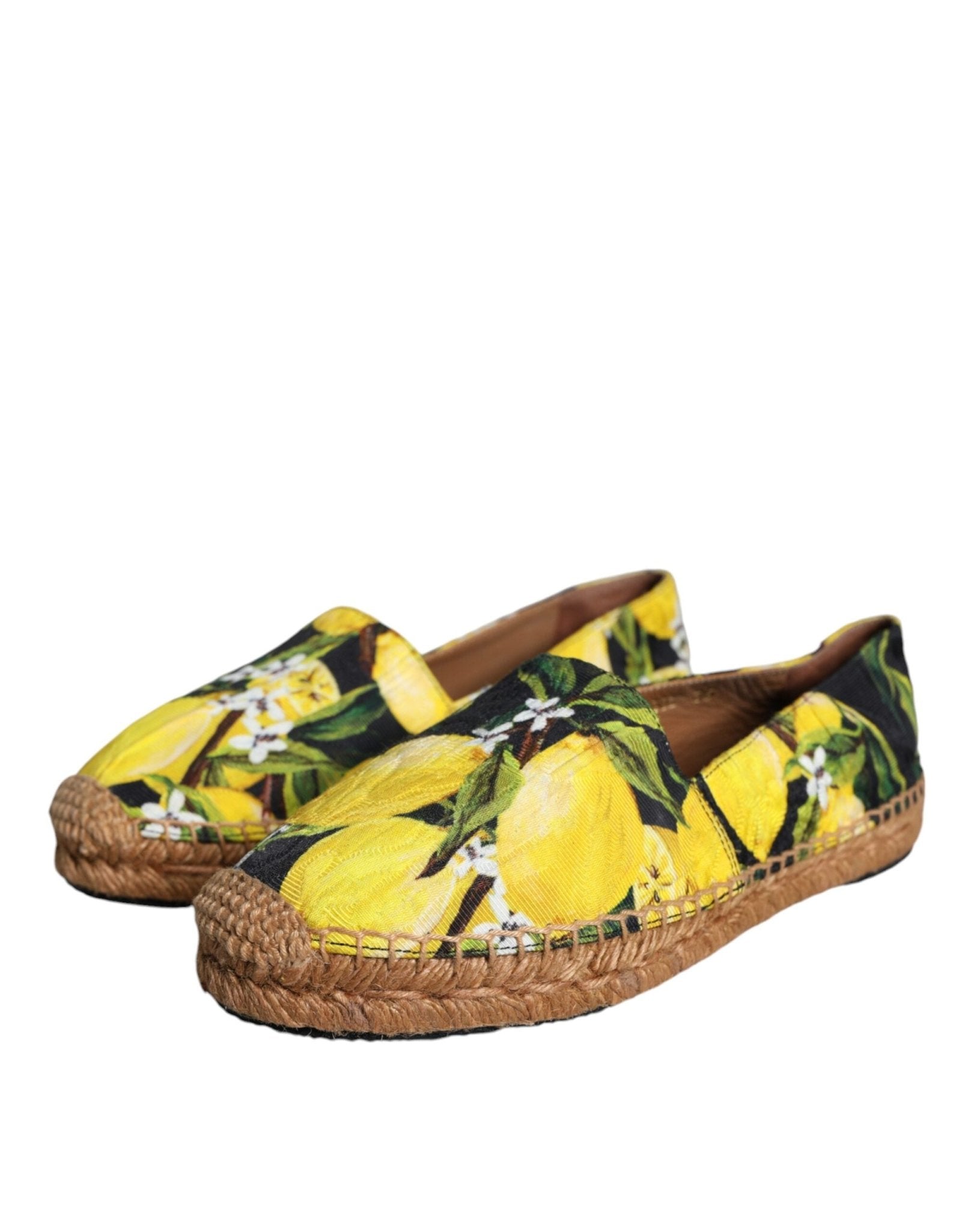 Dolce & Gabbana Multicolor Lemon Slip On Espadrilles Shoes - SMARTMARTNZ