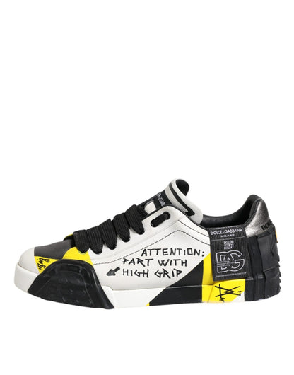 Dolce & Gabbana Multicolor Lettering Portofino Sneakers Shoes - SMARTMARTNZ