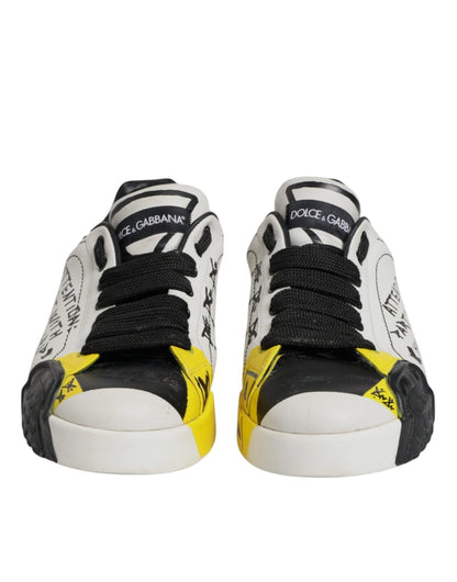 Dolce & Gabbana Multicolor Lettering Portofino Sneakers Shoes - SMARTMARTNZ