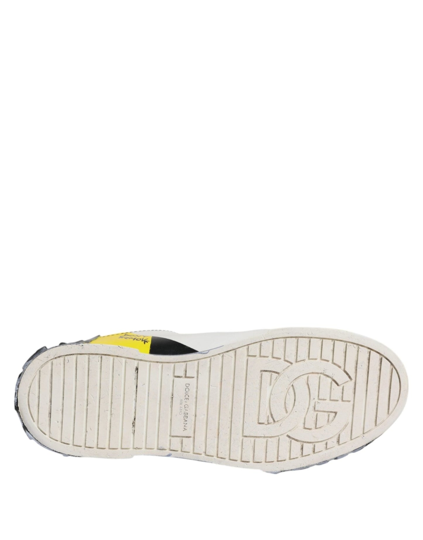 Dolce & Gabbana Multicolor Lettering Portofino Sneakers Shoes - SMARTMARTNZ