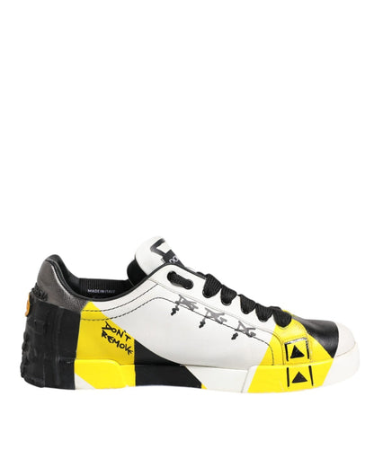 Dolce & Gabbana Multicolor Lettering Portofino Sneakers Shoes - SMARTMARTNZ