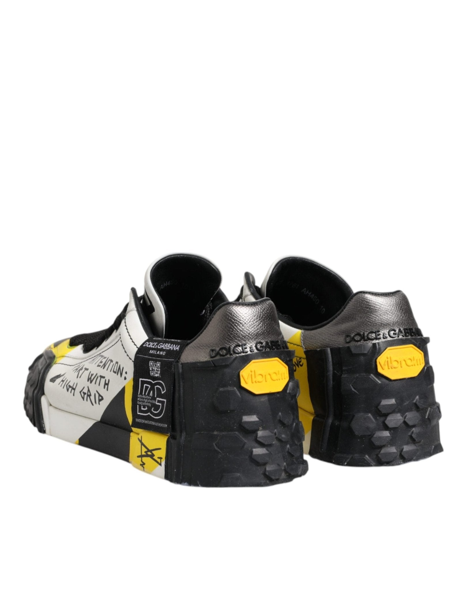 Dolce & Gabbana Multicolor Lettering Portofino Sneakers Shoes - SMARTMARTNZ