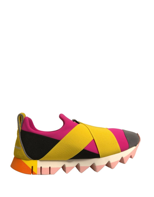 Dolce & Gabbana Multicolor Neoprene Elastic Ibiza Sneakers Shoes - SMARTMARTNZ