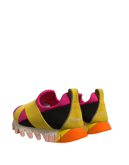 Dolce & Gabbana Multicolor Neoprene Elastic Ibiza Sneakers Shoes - SMARTMARTNZ