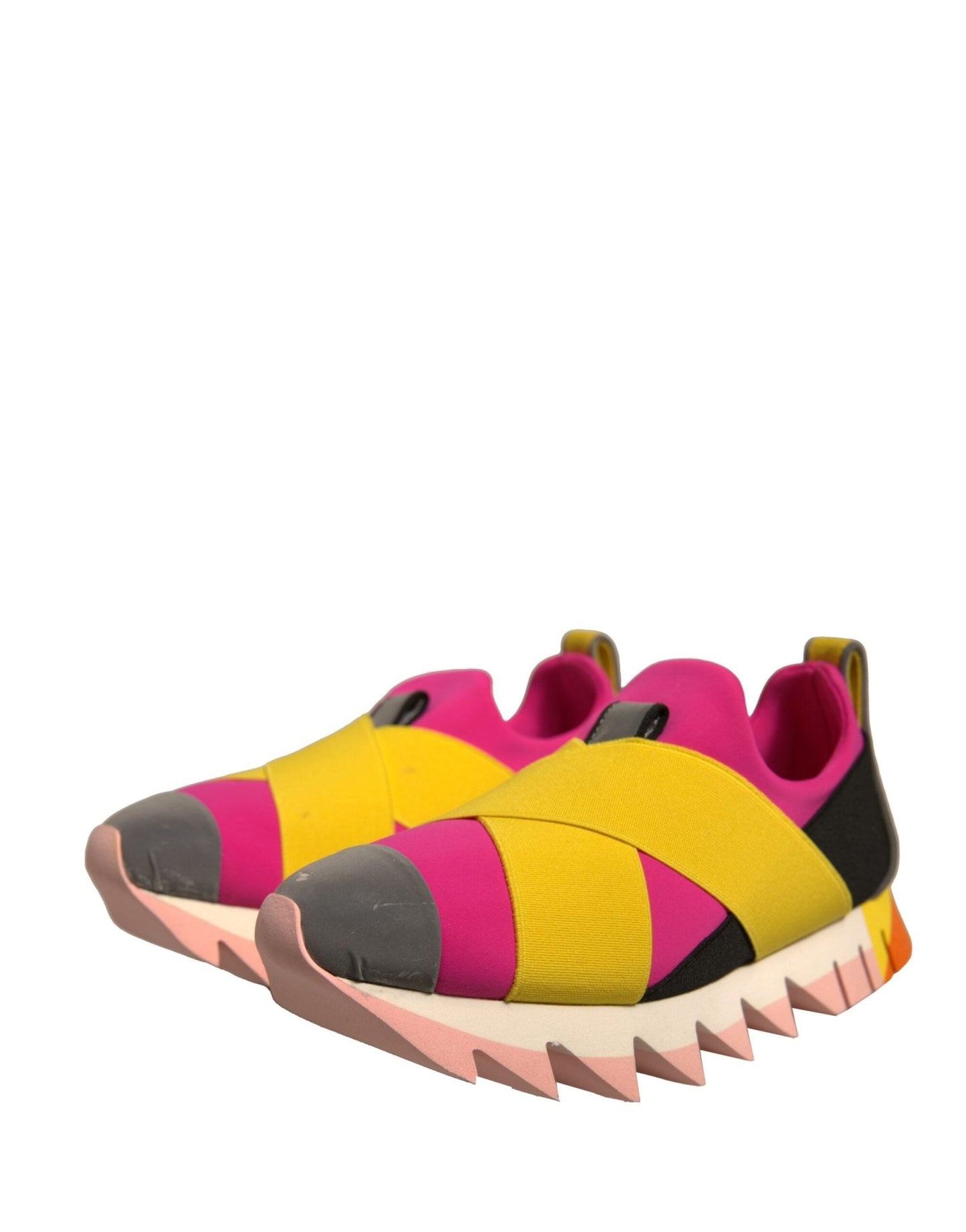 Dolce & Gabbana Multicolor Neoprene Elastic Ibiza Sneakers Shoes - SMARTMARTNZ