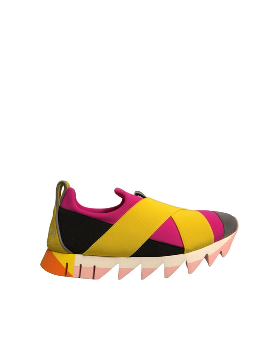 Dolce & Gabbana Multicolor Neoprene Elastic Ibiza Sneakers Shoes - SMARTMARTNZ