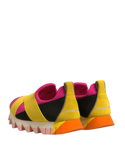 Dolce & Gabbana Multicolor Neoprene Elastic Ibiza Sneakers Shoes - SMARTMARTNZ