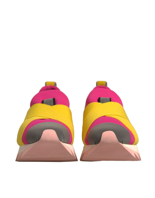 Dolce & Gabbana Multicolor Neoprene Elastic Ibiza Sneakers Shoes - SMARTMARTNZ