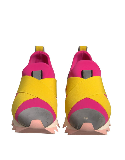 Dolce & Gabbana Multicolor Neoprene Elastic Ibiza Sneakers Shoes - SMARTMARTNZ