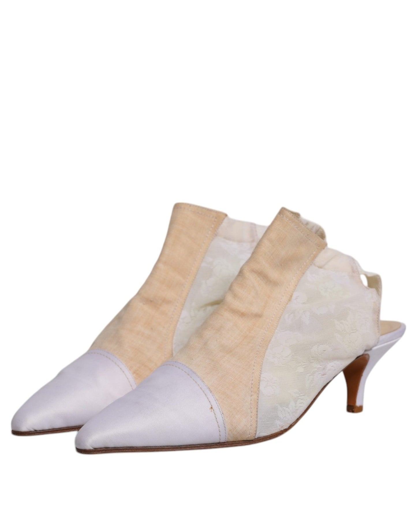 Dolce & Gabbana Multicolor Patchwork Heels Slingback Shoes - SMARTMARTNZ