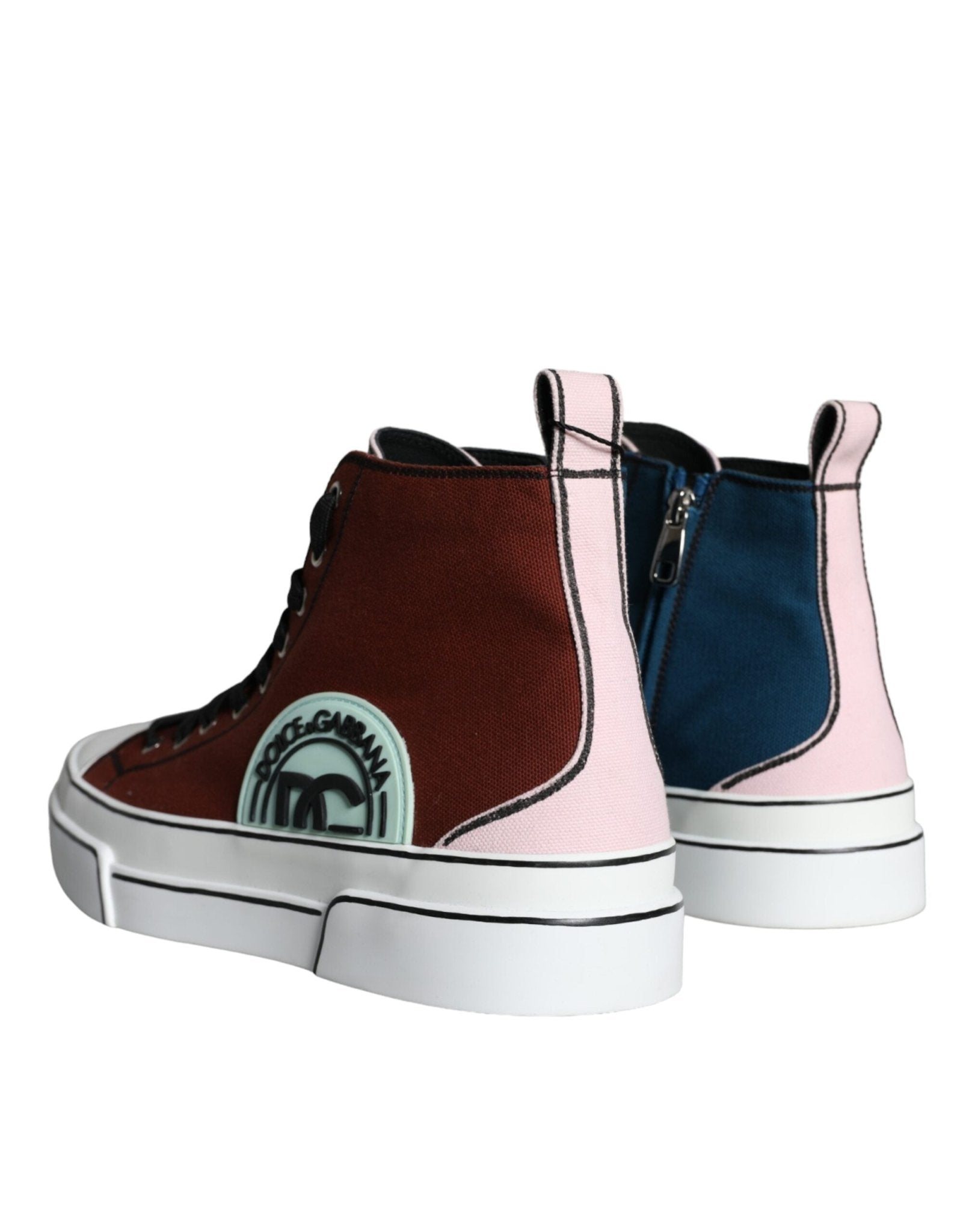Dolce & Gabbana Multicolor Patchwork High Top Sneaker Shoes - SMARTMARTNZ