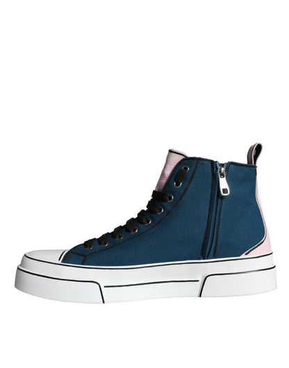 Dolce & Gabbana Multicolor Patchwork High Top Sneaker Shoes - SMARTMARTNZ