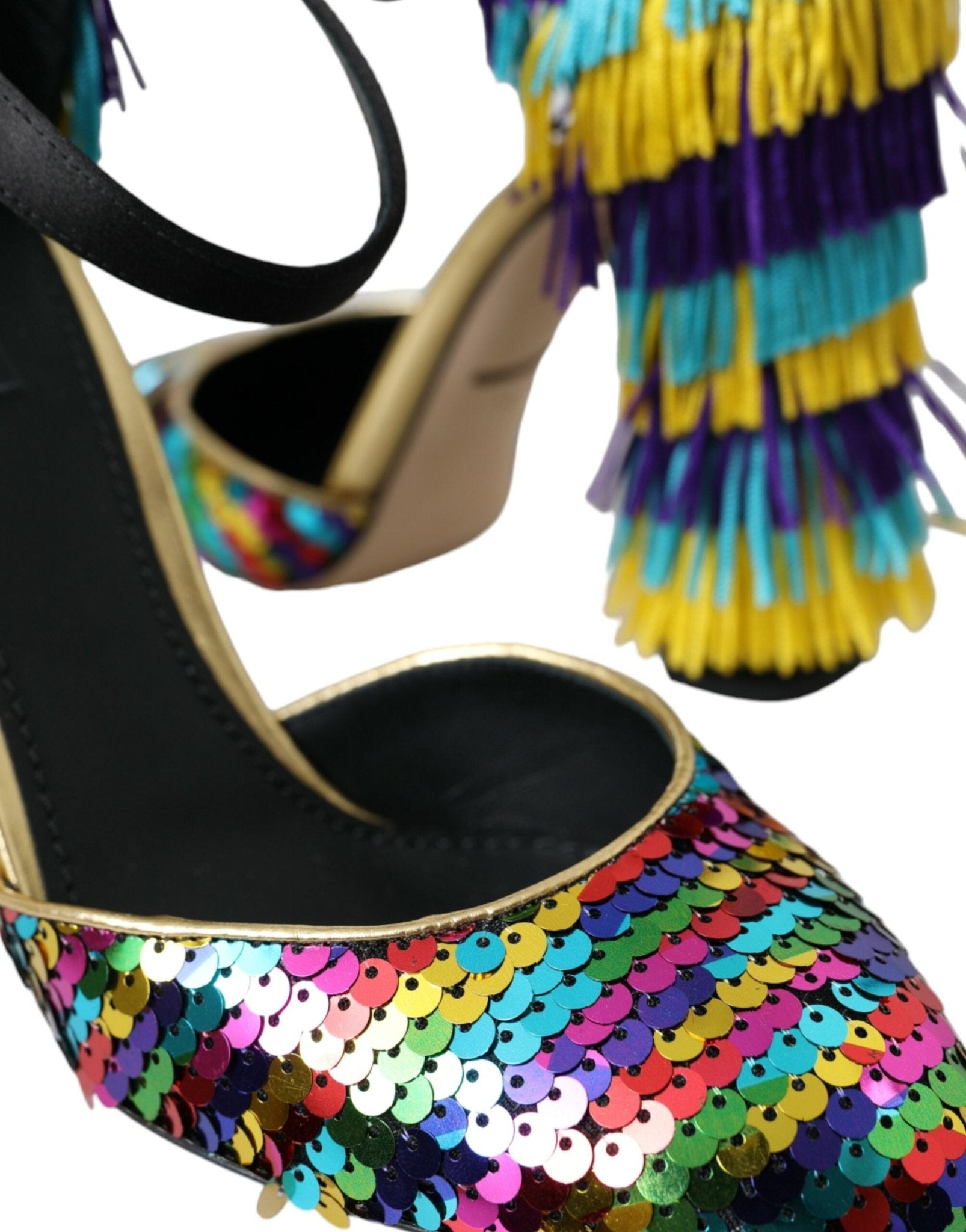 Dolce & Gabbana Multicolor Sequin Crystal Mary Jane Shoes - SMARTMARTNZ