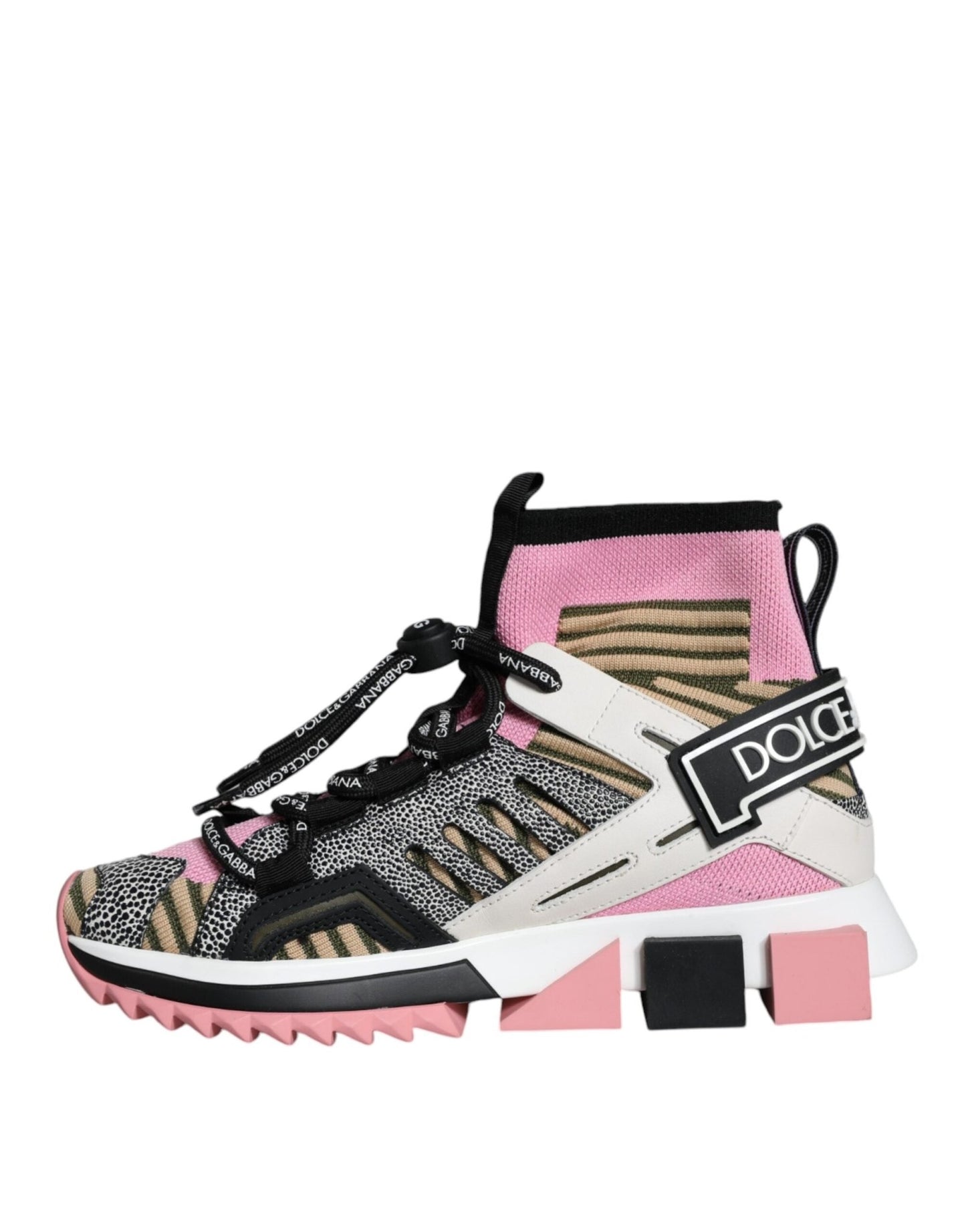 Dolce & Gabbana Multicolor Sorrento Socks Logo Sneakers Shoes - SMARTMARTNZ