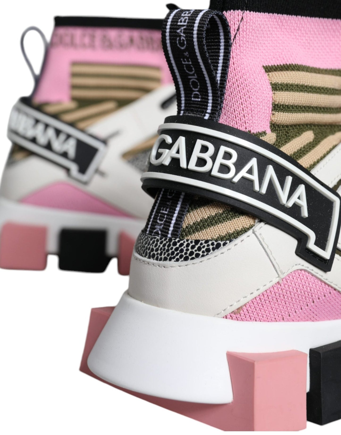 Dolce & Gabbana Multicolor Sorrento Socks Logo Sneakers Shoes - SMARTMARTNZ