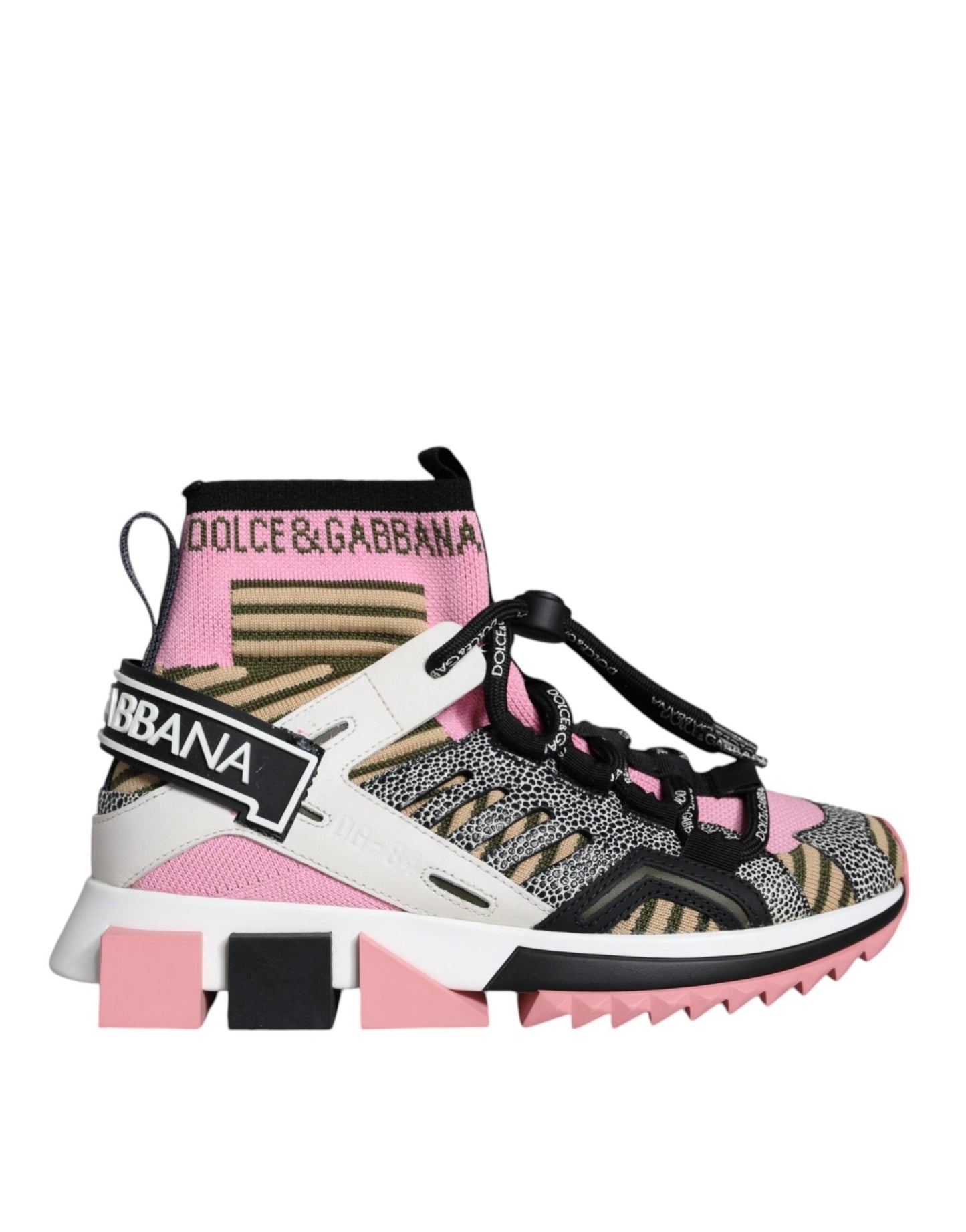 Dolce & Gabbana Multicolor Sorrento Socks Logo Sneakers Shoes - SMARTMARTNZ